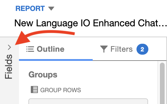 Click "Fields" to expand the "Fields" area.
